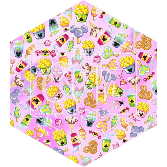 Mouse Snacks Pink  Main Fabric