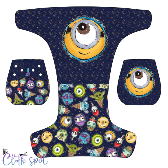 Navy Creature Sweets Nappy Panel