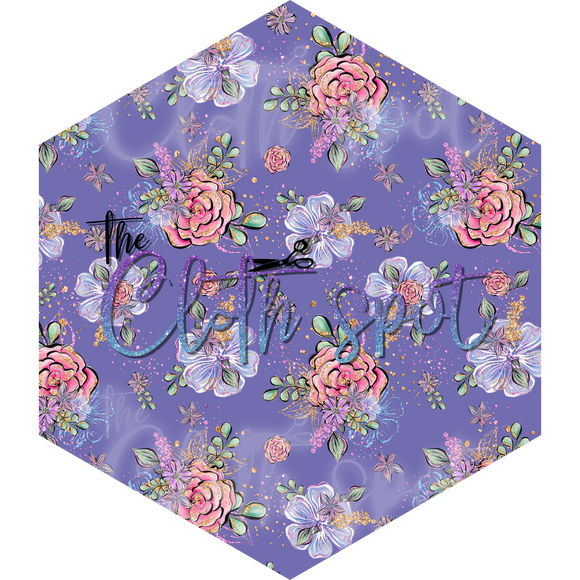 Differently Abled Purple Floral Main Fabric