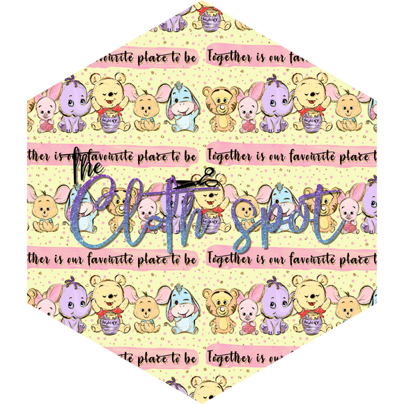 Pooh Bear Words Main Fabric