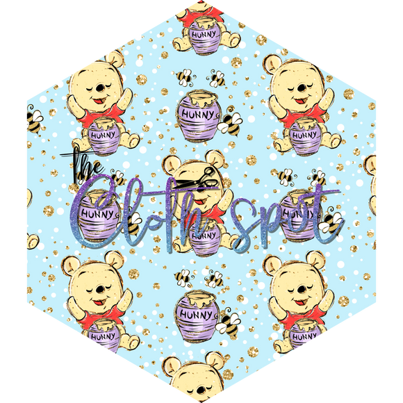Pooh Bear Blue Main Fabric