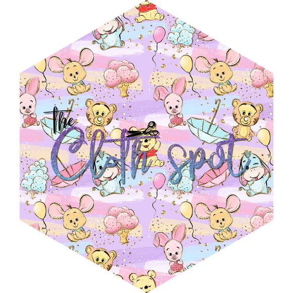 Pooh Bear Purple Main Fabric