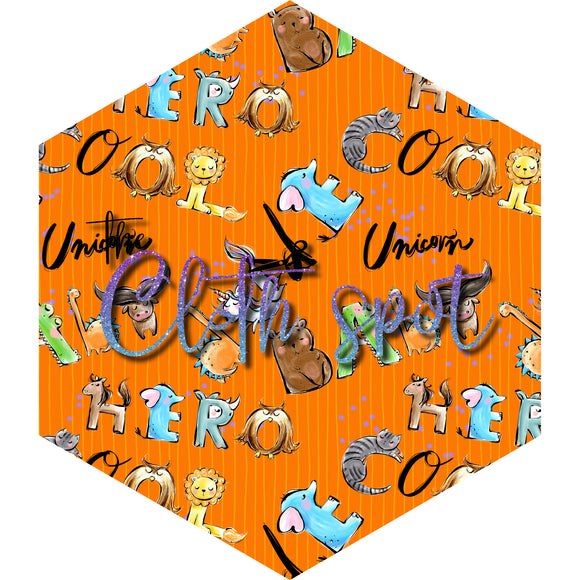 Orange ABC'S Main Fabric