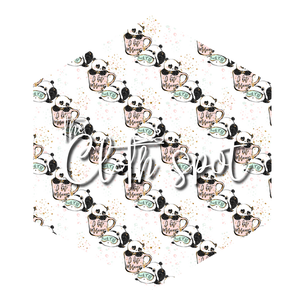 White Cup Panda Main Fabric