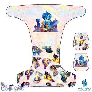 Princess Silhouttes Aladdin Nappy Panel