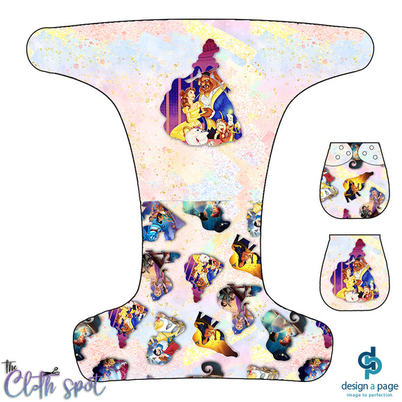 Princess Silhouttes Belle Nappy Panel