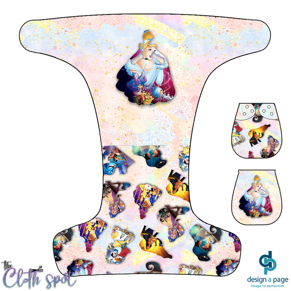 Princess Silhouttes Cindarella Nappy Panel