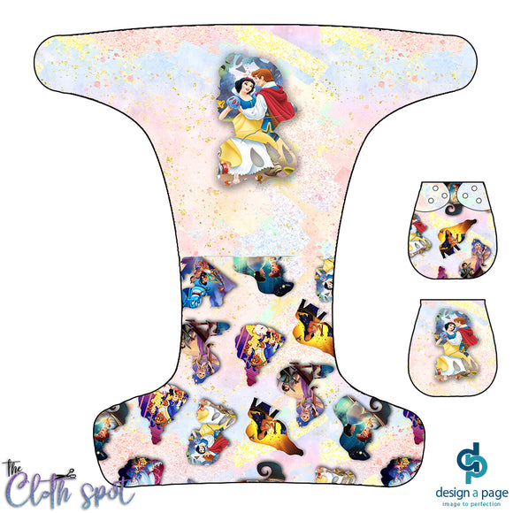 Princess Silhouttes Snow White Nappy Panel