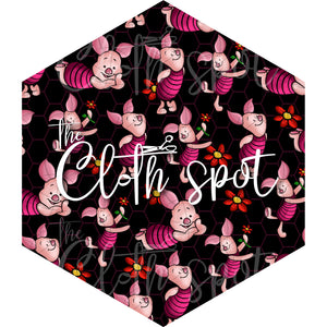 Piglet Black Pink Hexagon Main Fabric