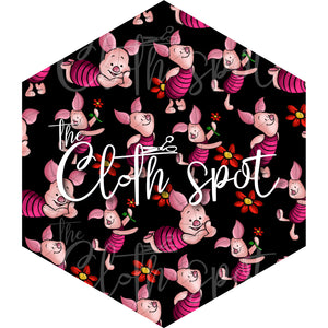 Piglet Solid Black Main Fabric