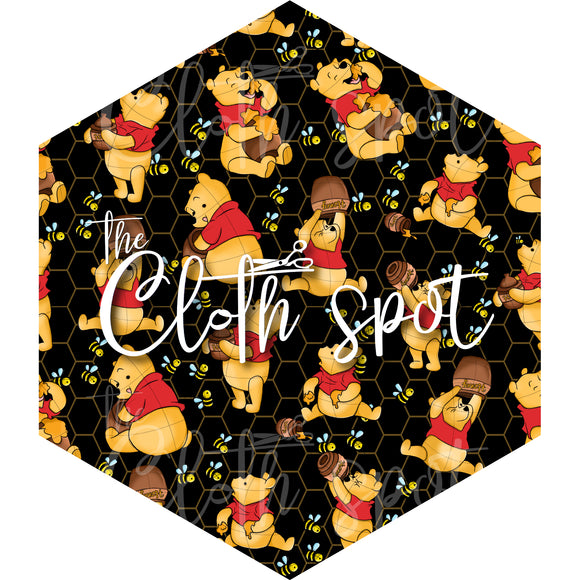 Pooh Black Hexagon Main Fabric