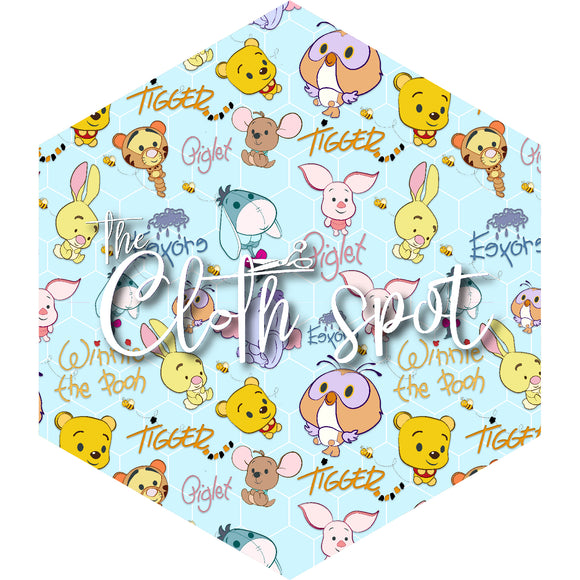 Pooh Bear Signature Blue Main Fabric