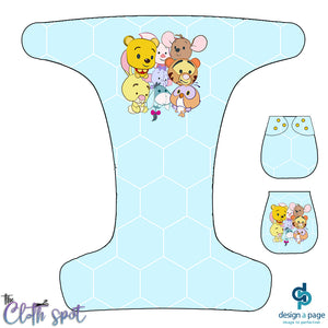 Pooh Bear Signature Blue Nappy Panel