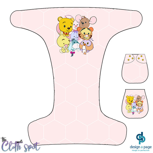 Pooh Bear Signature Pink Nappy Panel