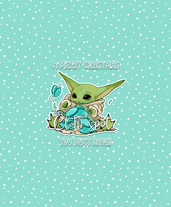 Yoda Christmas Blue Panel