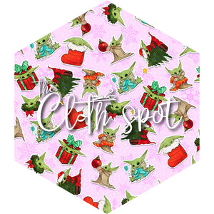 Yoda Christmas Pink Main Fabric